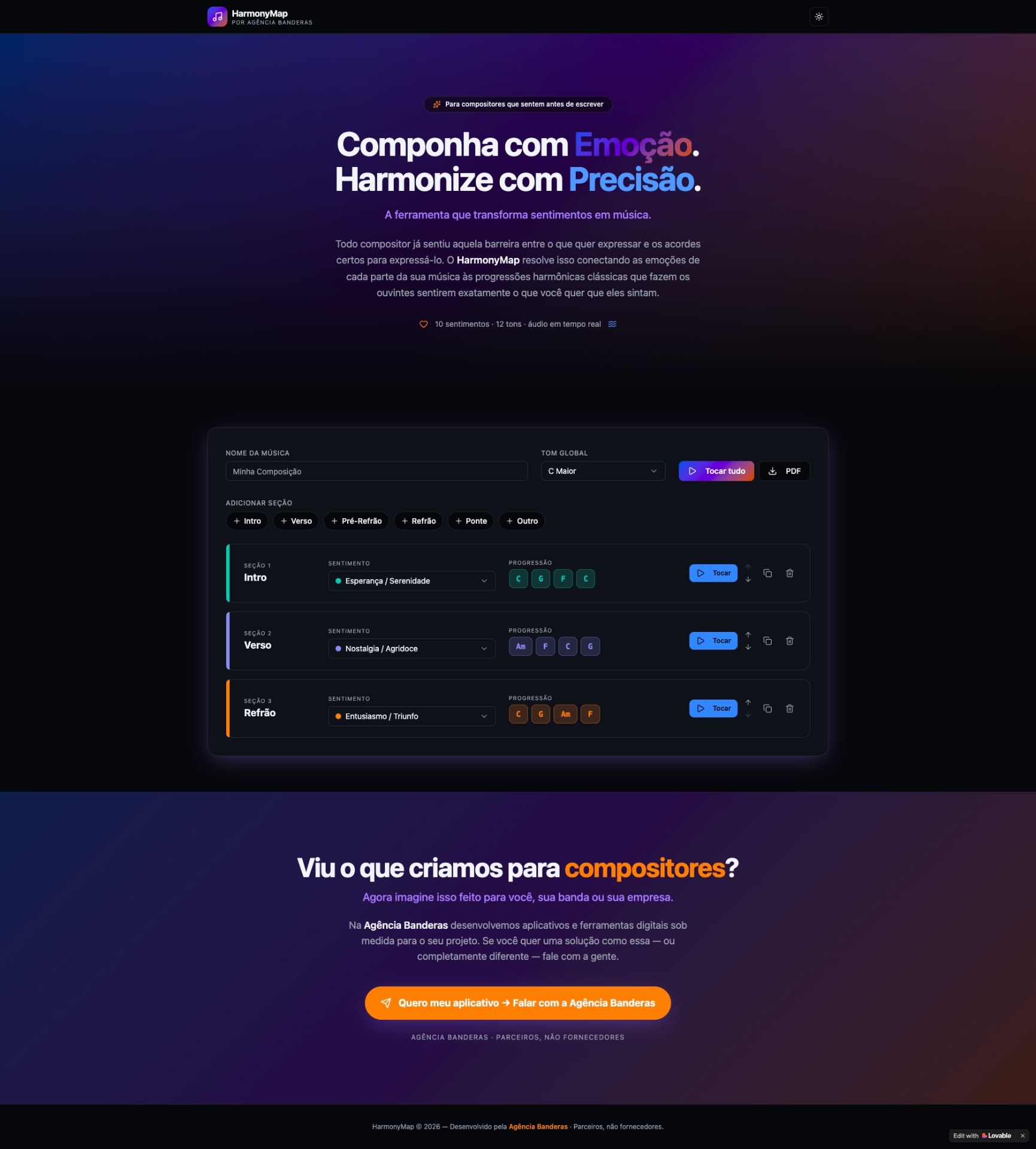 Mockup HarmonyMap — Assistente de Composição