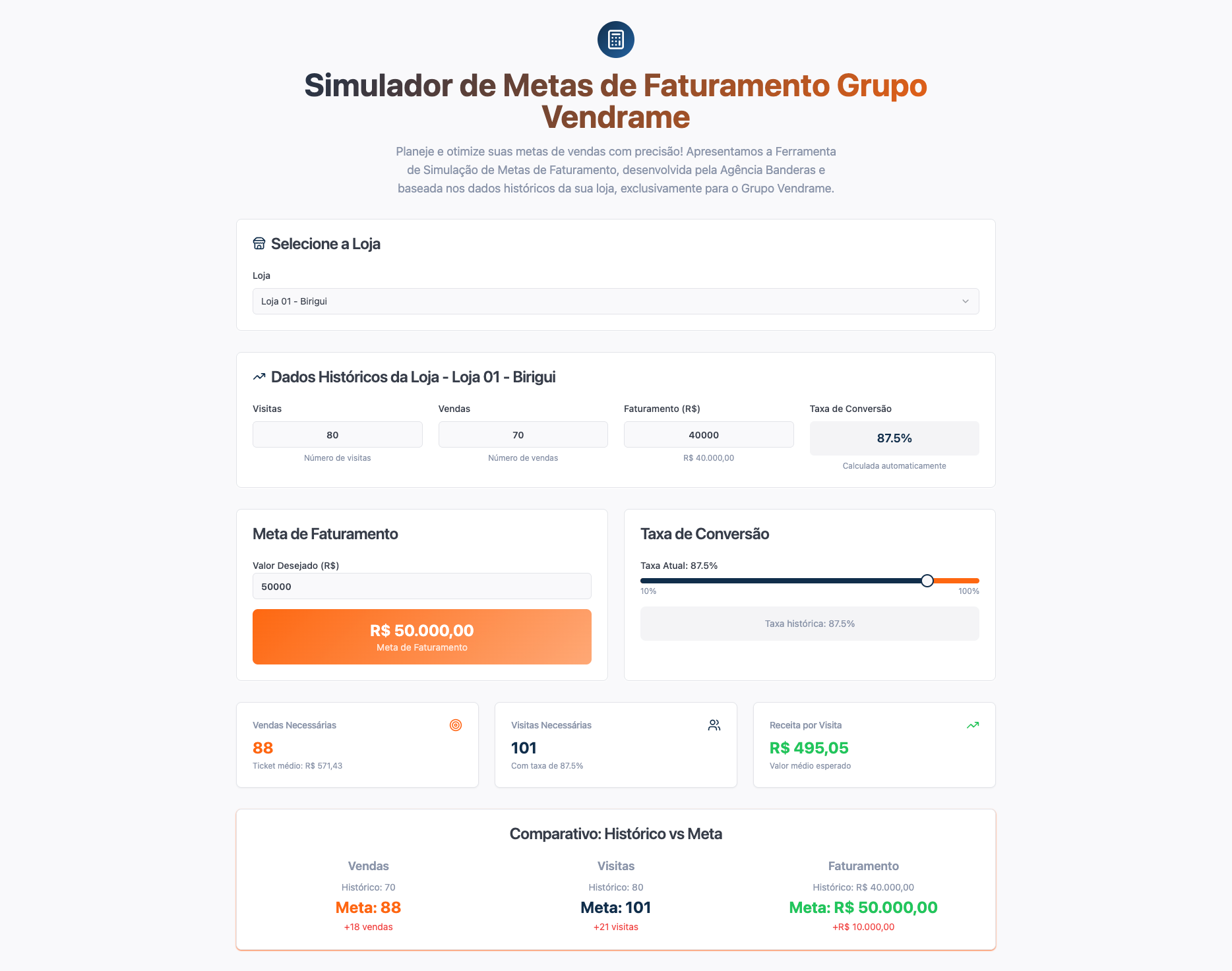 Mockup Simulador de Vendas